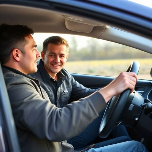 Image representing Safety: An instructor demonstrating safe driving techniques to a student.